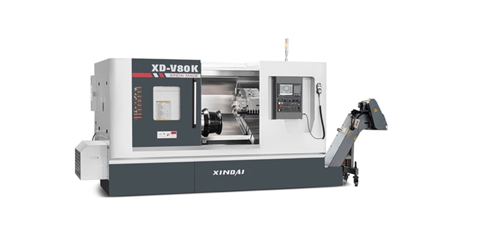 XD-V80K-890 长轴刀塔尾顶数控车床（最大加工长度890mm，最大棒料通孔直径Φ90mm）