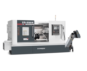 XD-V80K-890 长轴刀塔尾顶数控车床（最大加工长度890mm，最大棒料通孔直径Φ90mm）